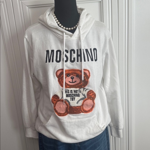 Moschino Couture White Hoodie with Teddy Bear - Picture 2 of 6